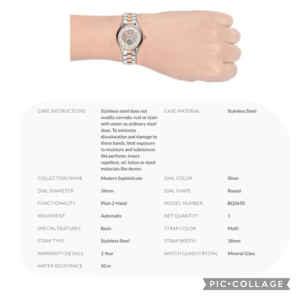 ✨🆕✨Brand New Fossil Automatic Two-Tone Stainless Steel Watch - Picture 6 of 7